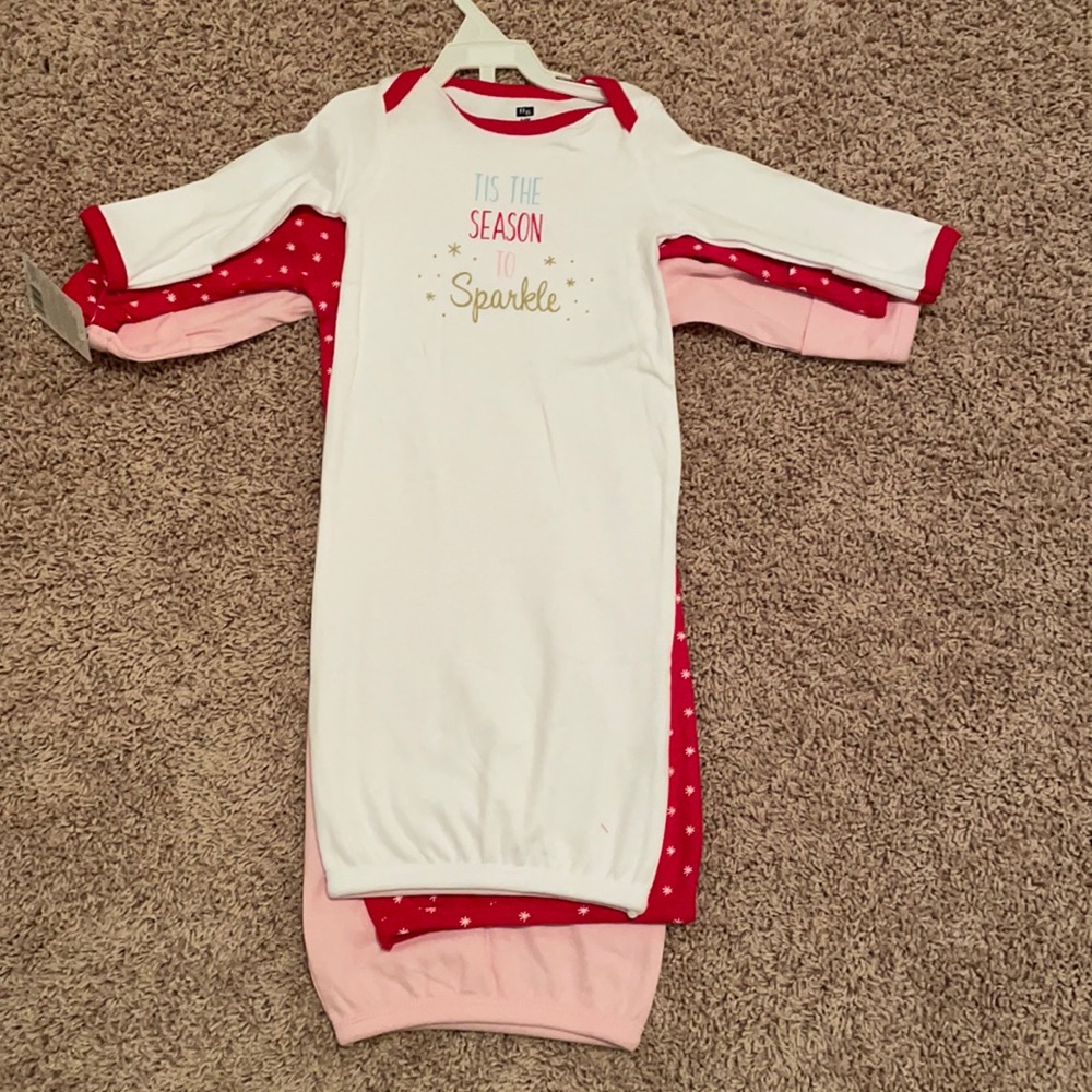 NWT 3 pack Christmas Infant Sleep Gowns